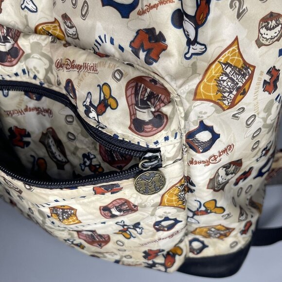 Walt Disney World Y2K Millenium 2000 Parks Icons Backpack Bag Pockets Adj Strap
